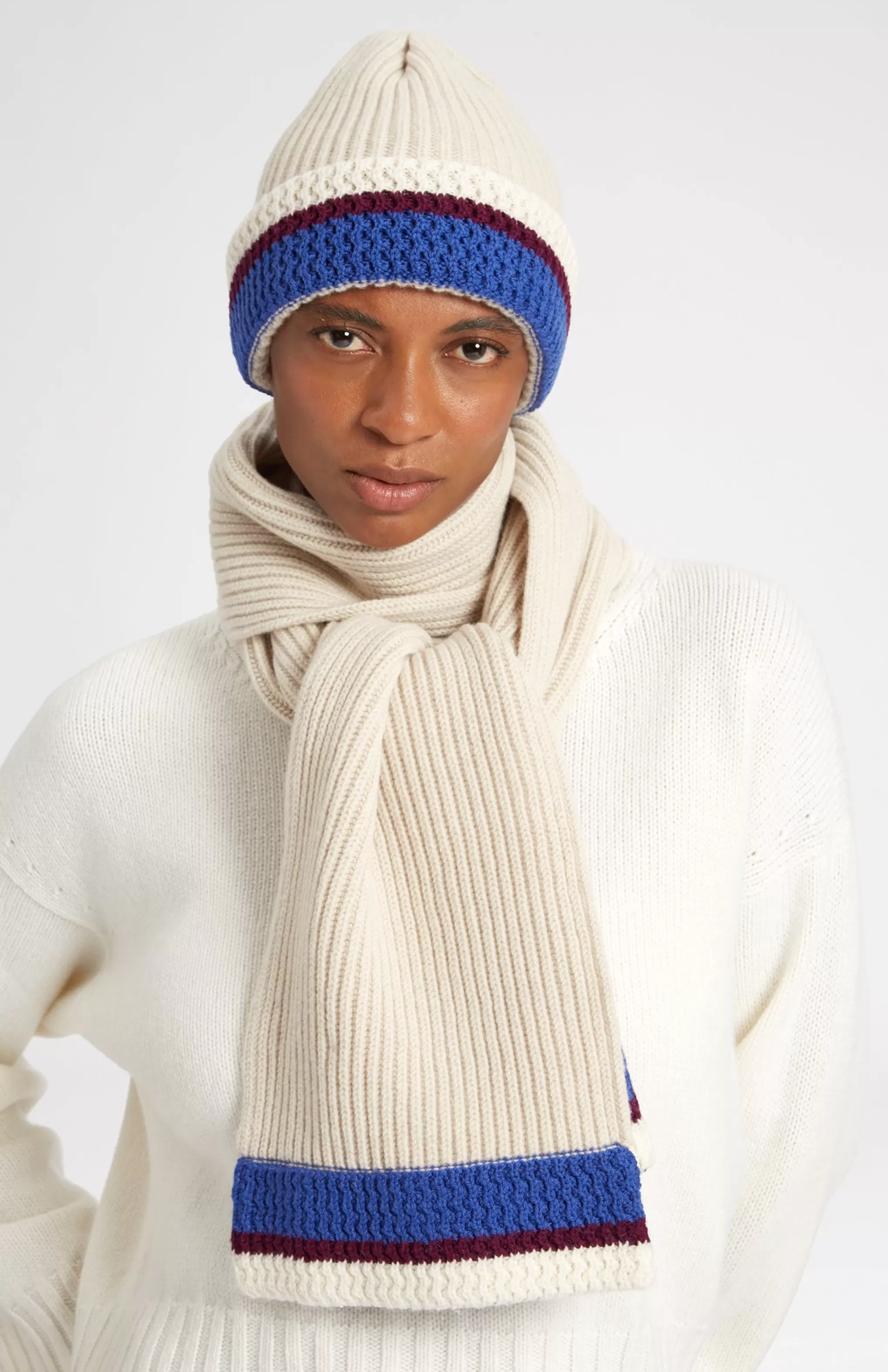 Clearance Beanie With Allover Chunky Cardigan Rib In Almond Men Hats