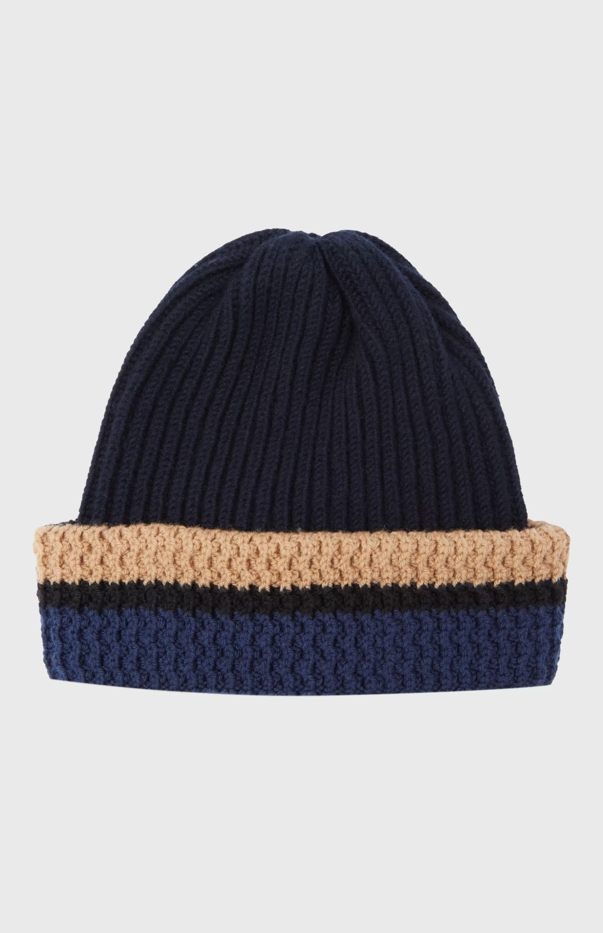 Best Sale Beanie With Allover Chunky Cardigan Rib In Navy Men Gifts for Men