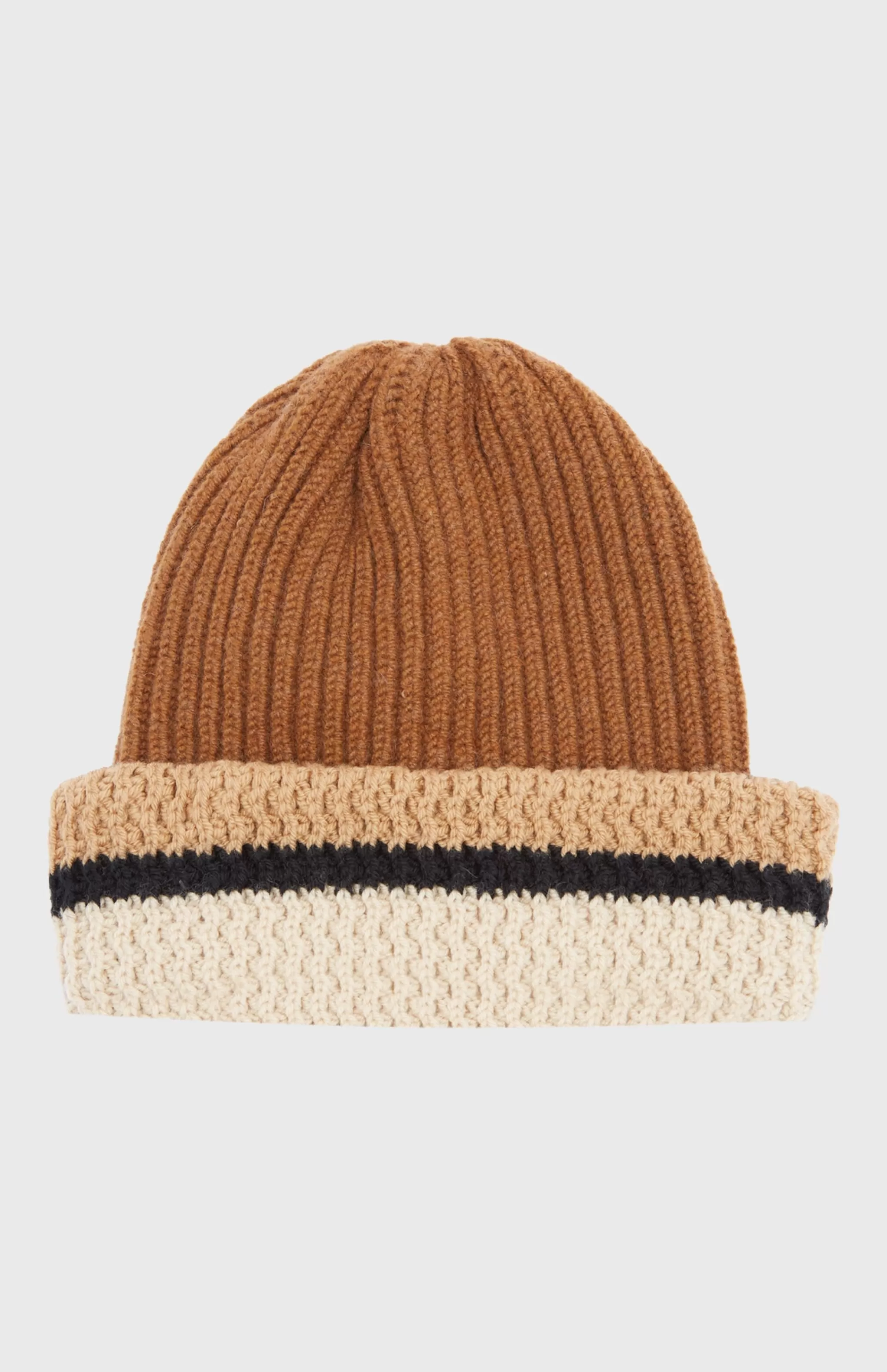 Online Beanie With Allover Chunky Cardigan Rib In Vicuna Men Hats