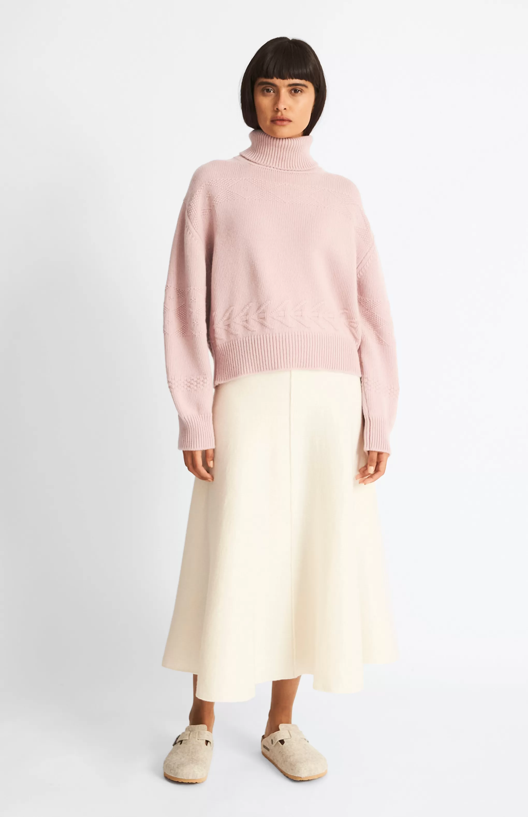 Cheap Cashmere Blend Midi Skirt In Cream Men/Women Best Sellers