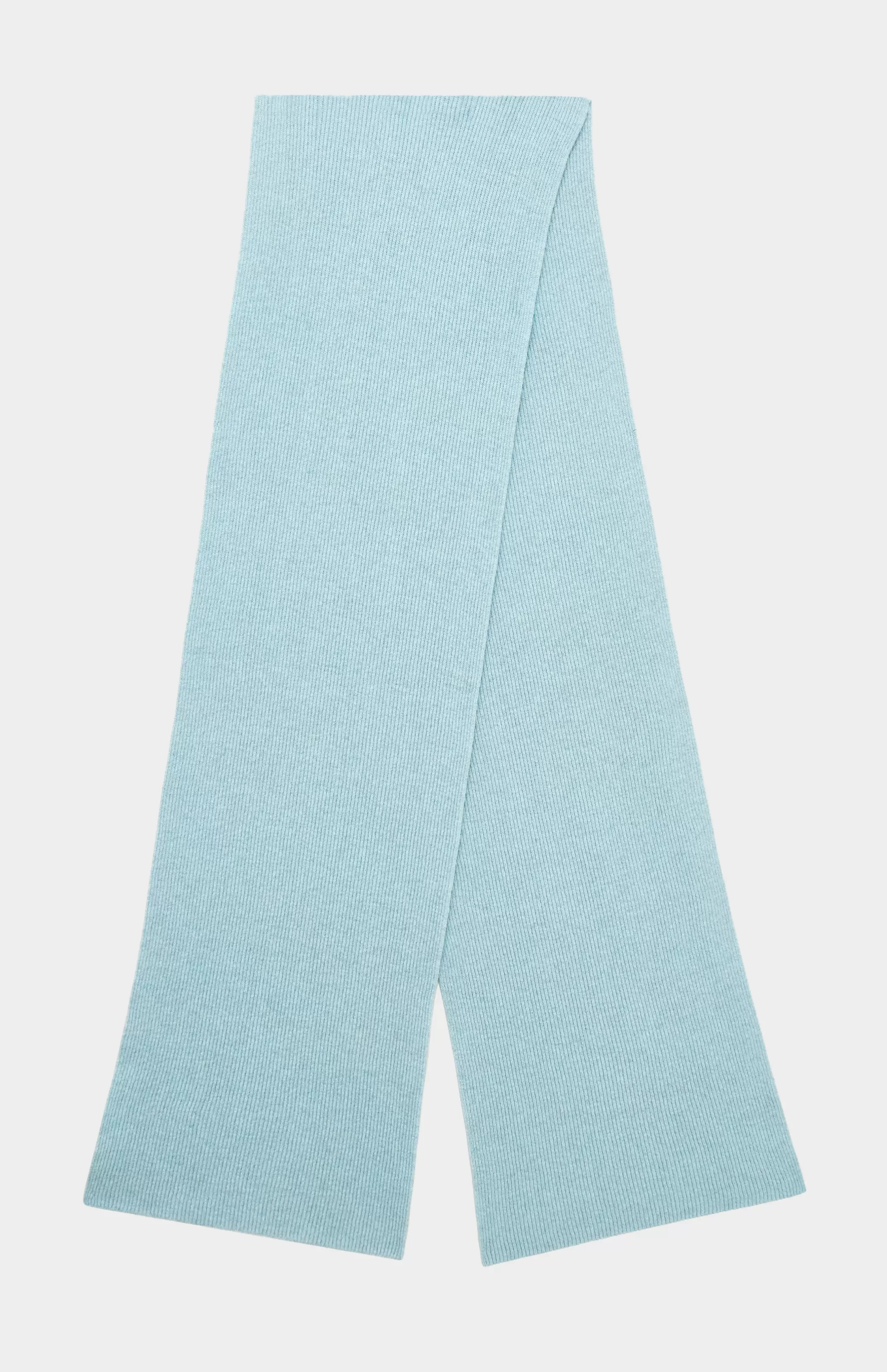 Hot Cashmere Blend Scarf With Allover Fine Rib In Aqua Melange Men/Women Gifts For Women