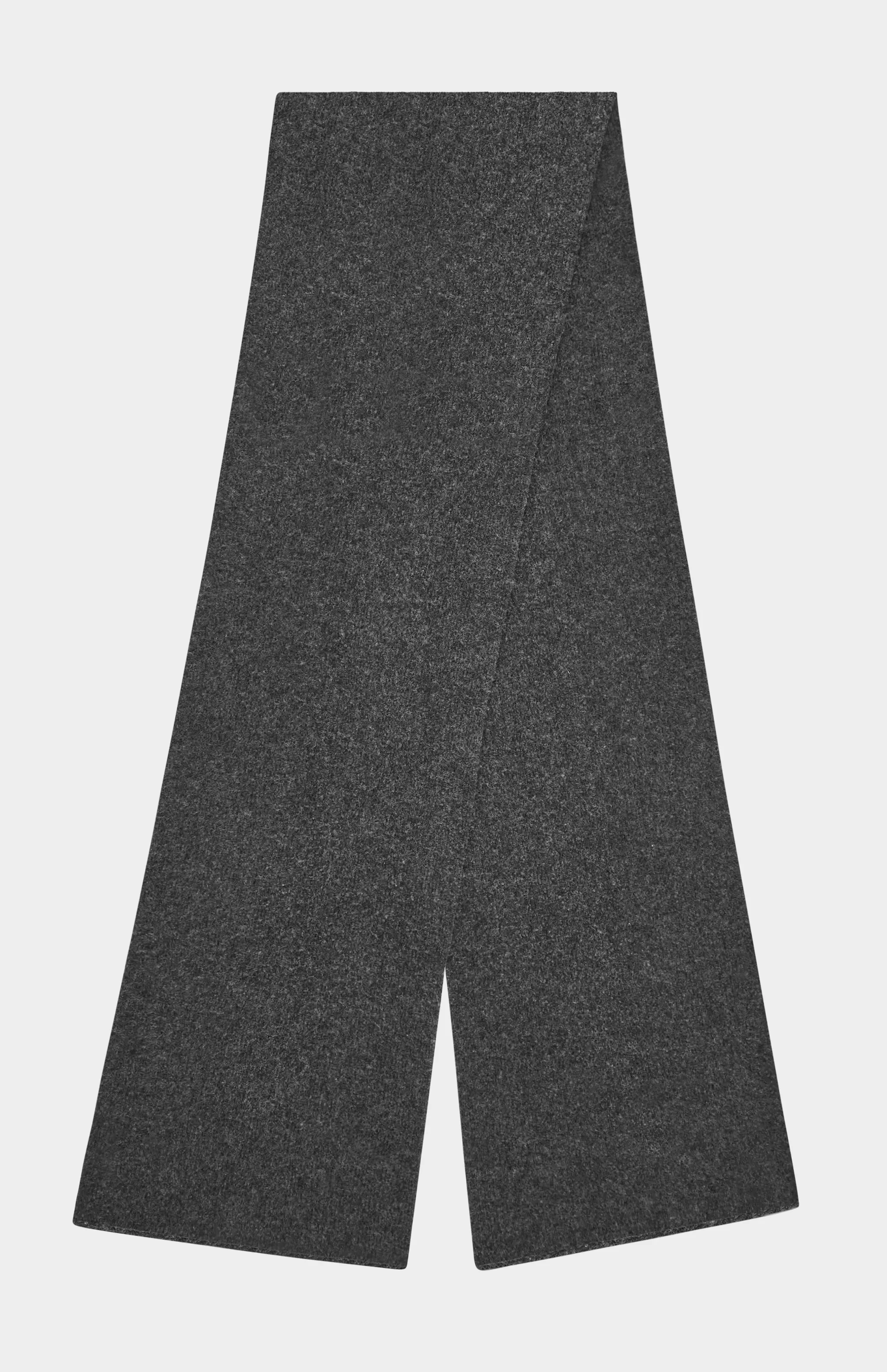 Clearance Cashmere Blend Scarf With Allover Fine Rib In Charcoal Men Loungewear
