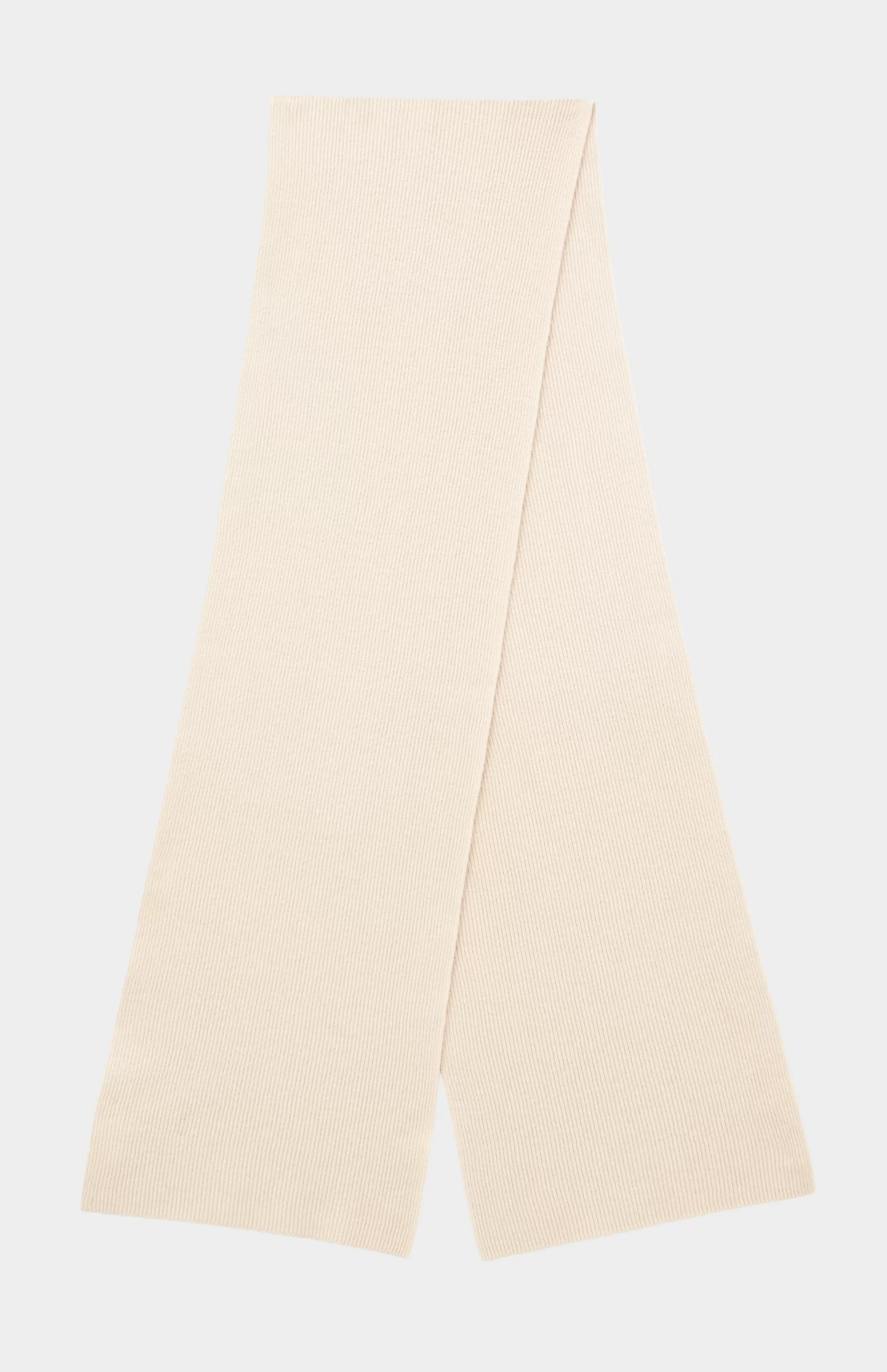 Store Cashmere Blend Scarf With Allover Fine Rib In Pink Champagne Men/Women Lambswool