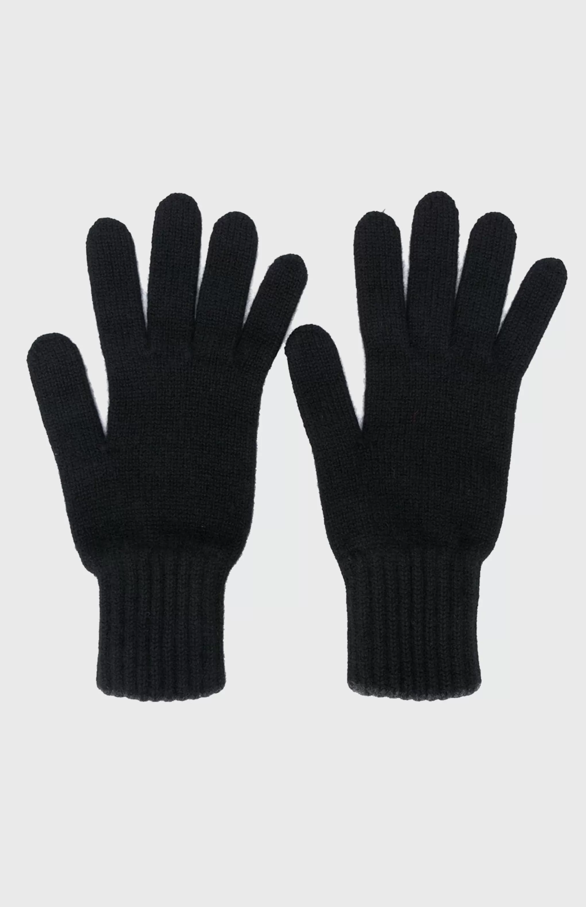 Cheap Cashmere Contrast Cuff Gloves In Black Men Cashmere