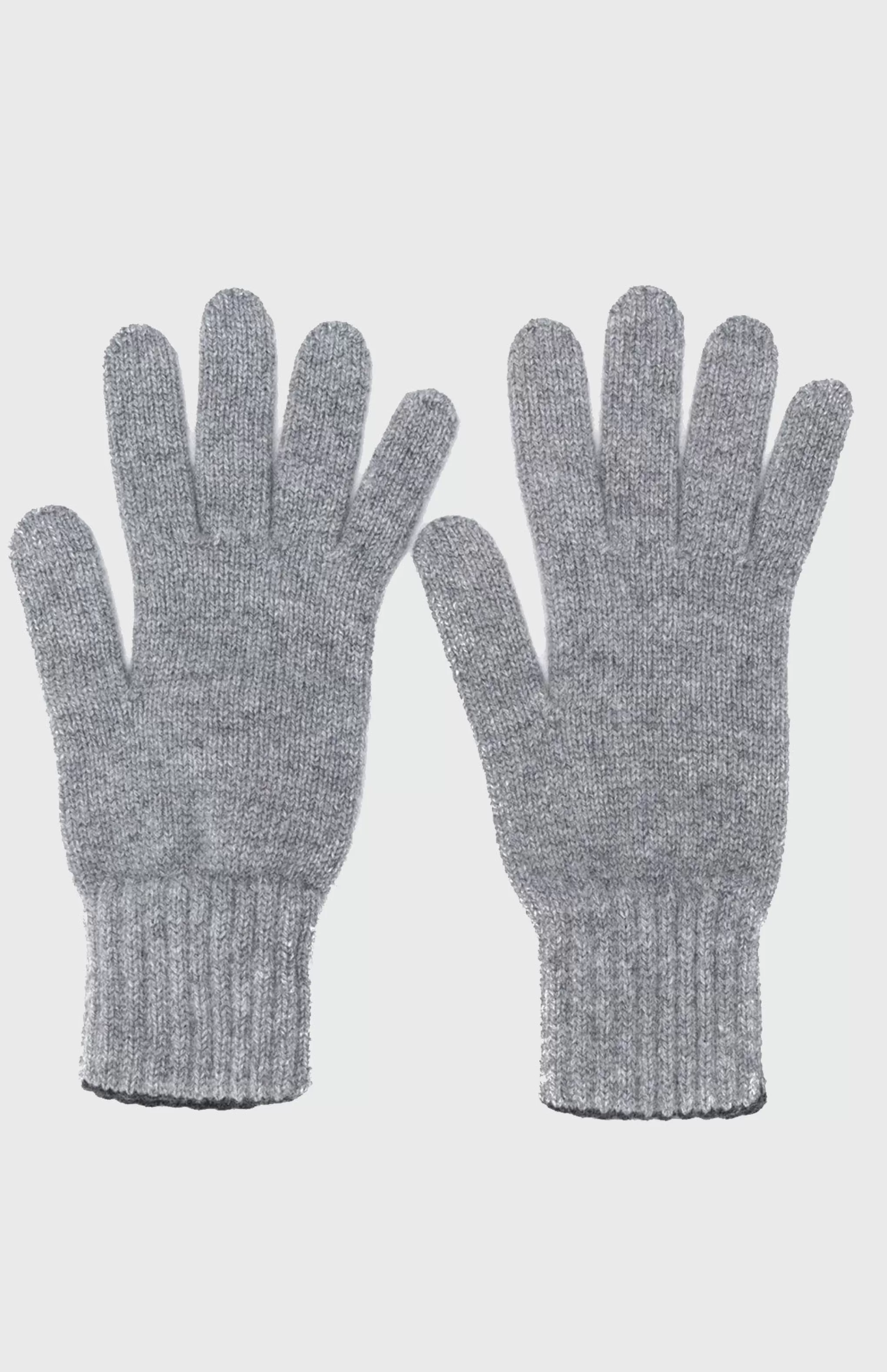 Best Sale Cashmere Contrast Cuff Gloves In Flannel Grey Men Made in Scotland