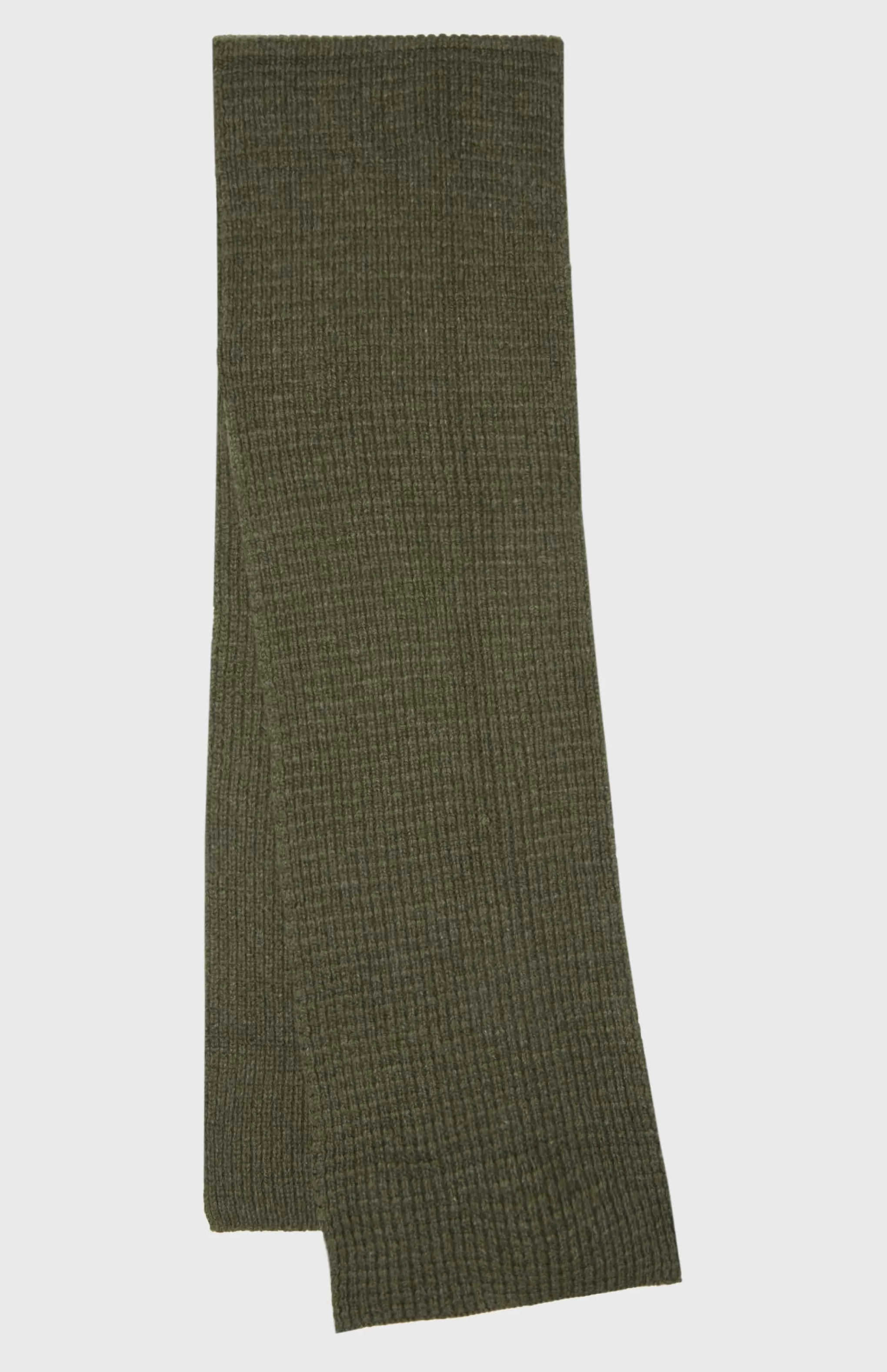 Best Sale Cosy Cashmere Scarf In A Waffle Stitch In Khaki Men Scarves