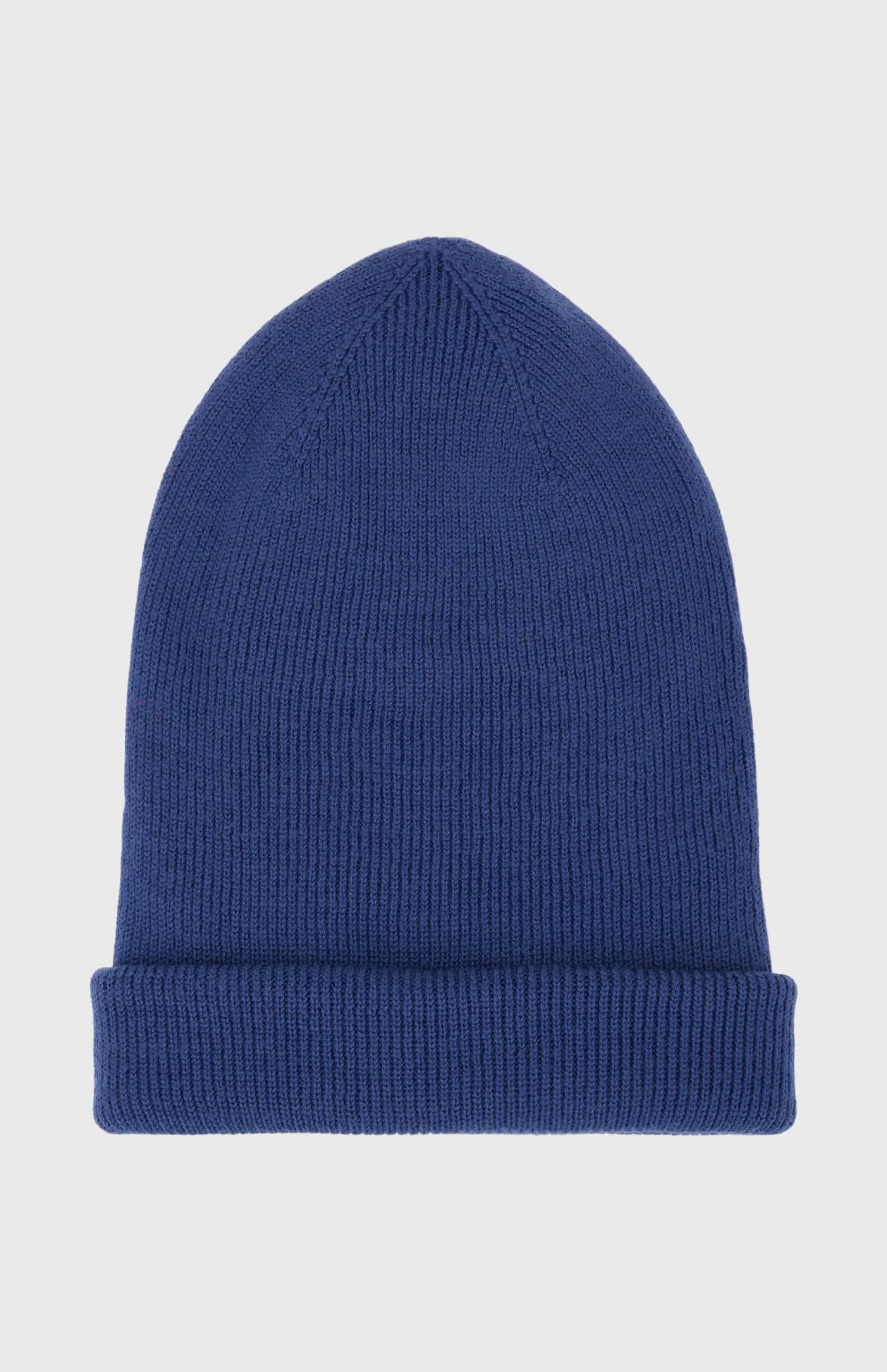 Online Double Layer Ribbed Merino Beanie In Blue Men/Women Hats