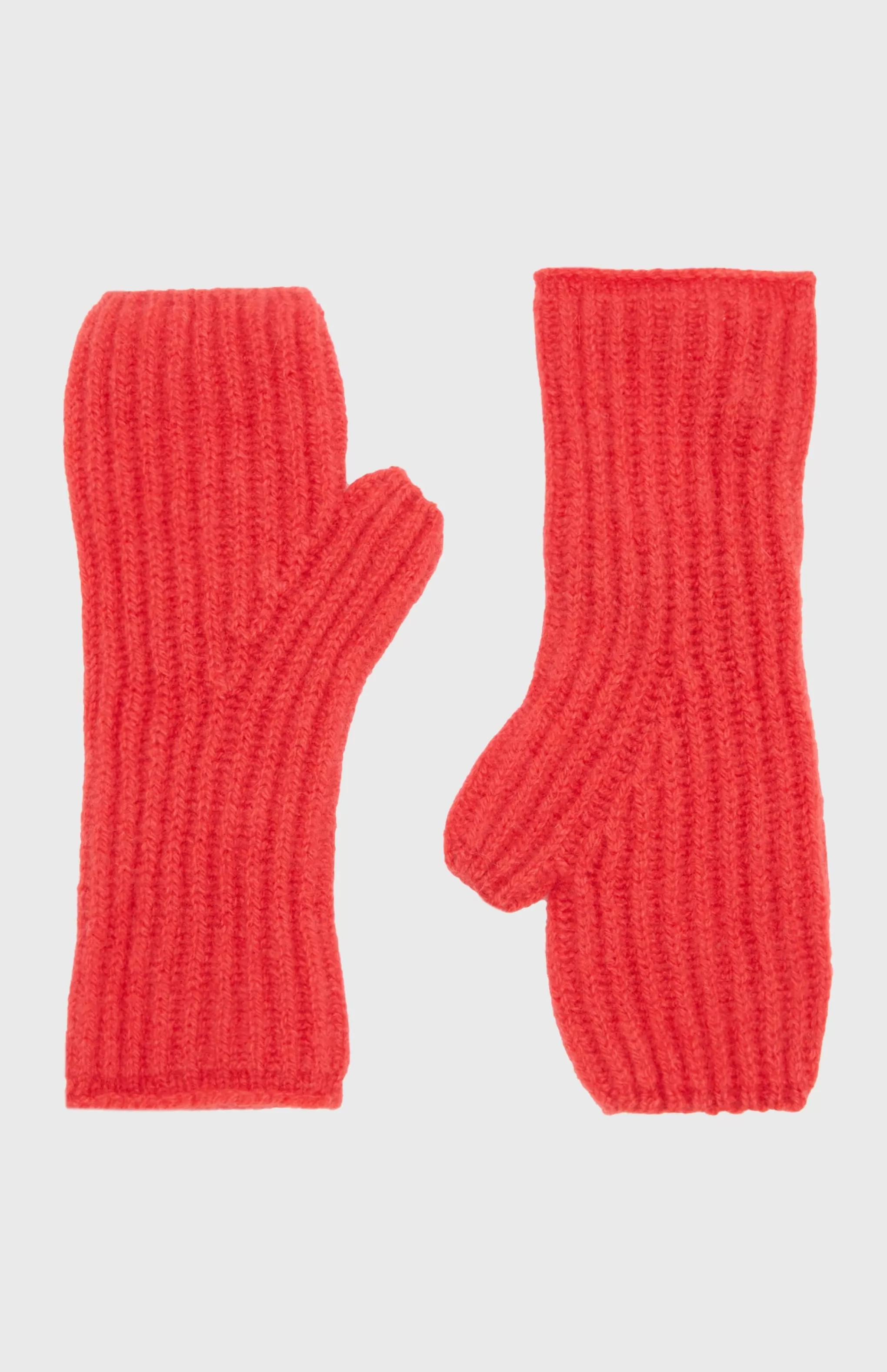Best Fisherman's Rib Knit Cashmere Wrist Warmers In Poppy Red Men/Women Cashmere