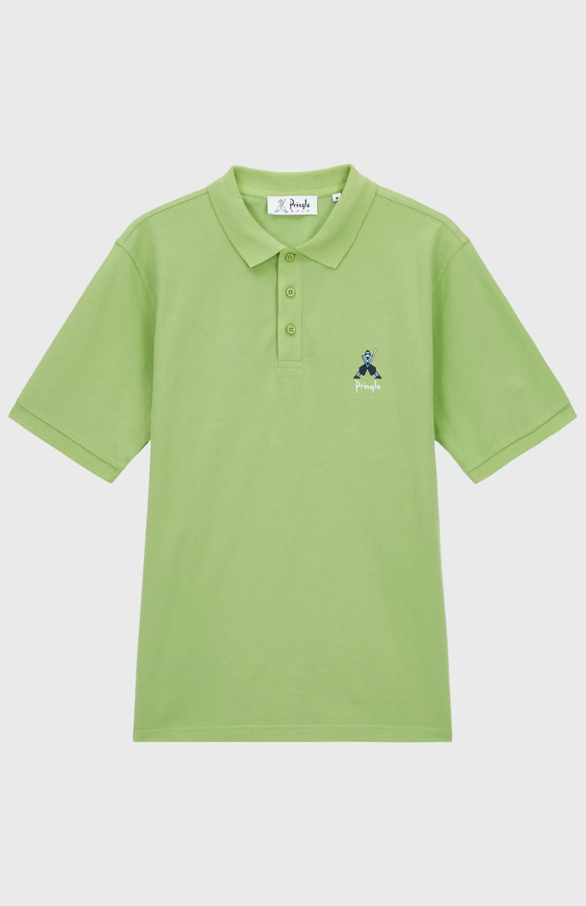Outlet Geometric George Golf Cotton Polo Shirt In Field Green Men Polo Shirts
