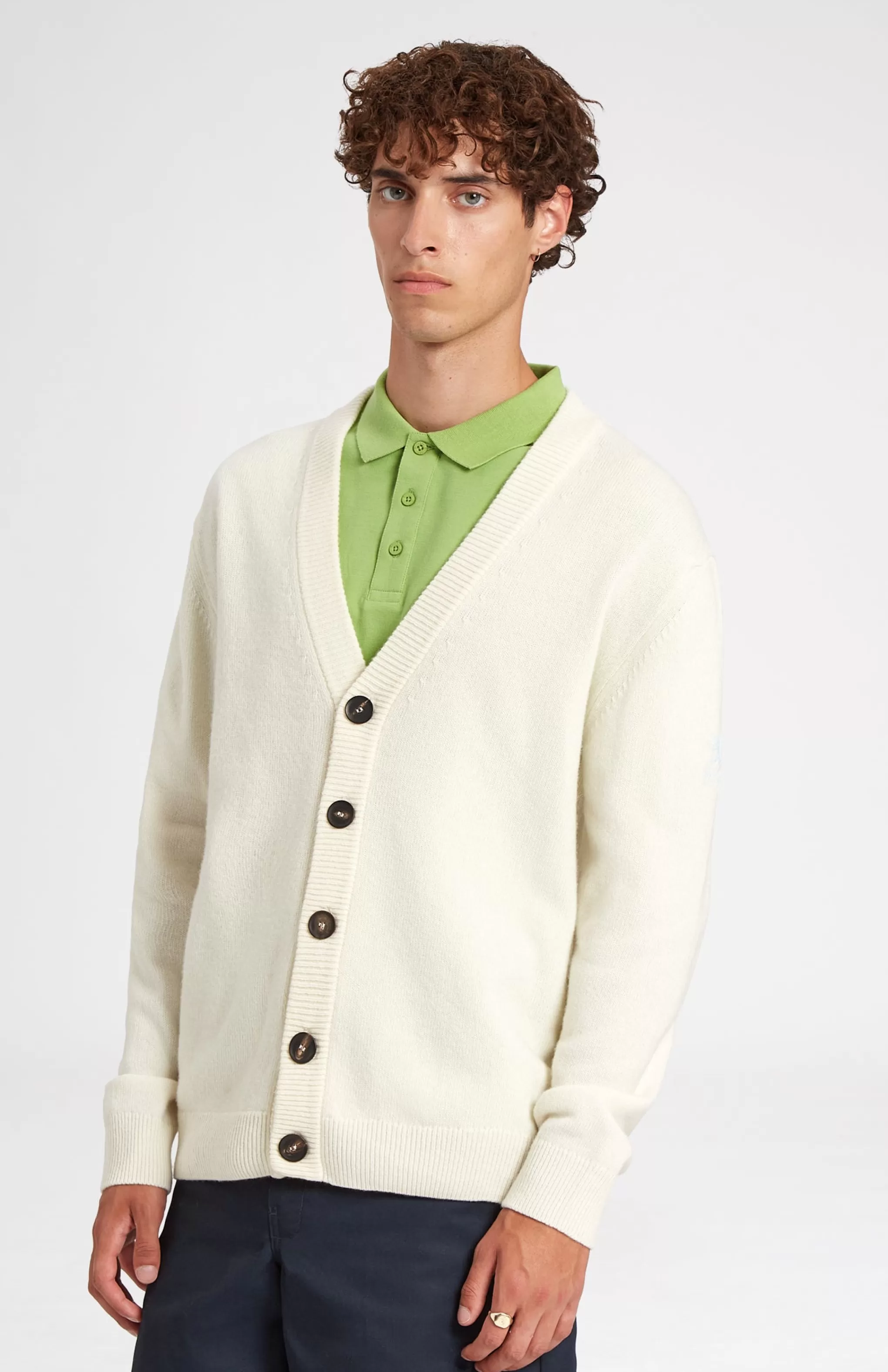 Fashion Men's Archive Lambswool Blend Cardigan In Ivory Men Cardigans