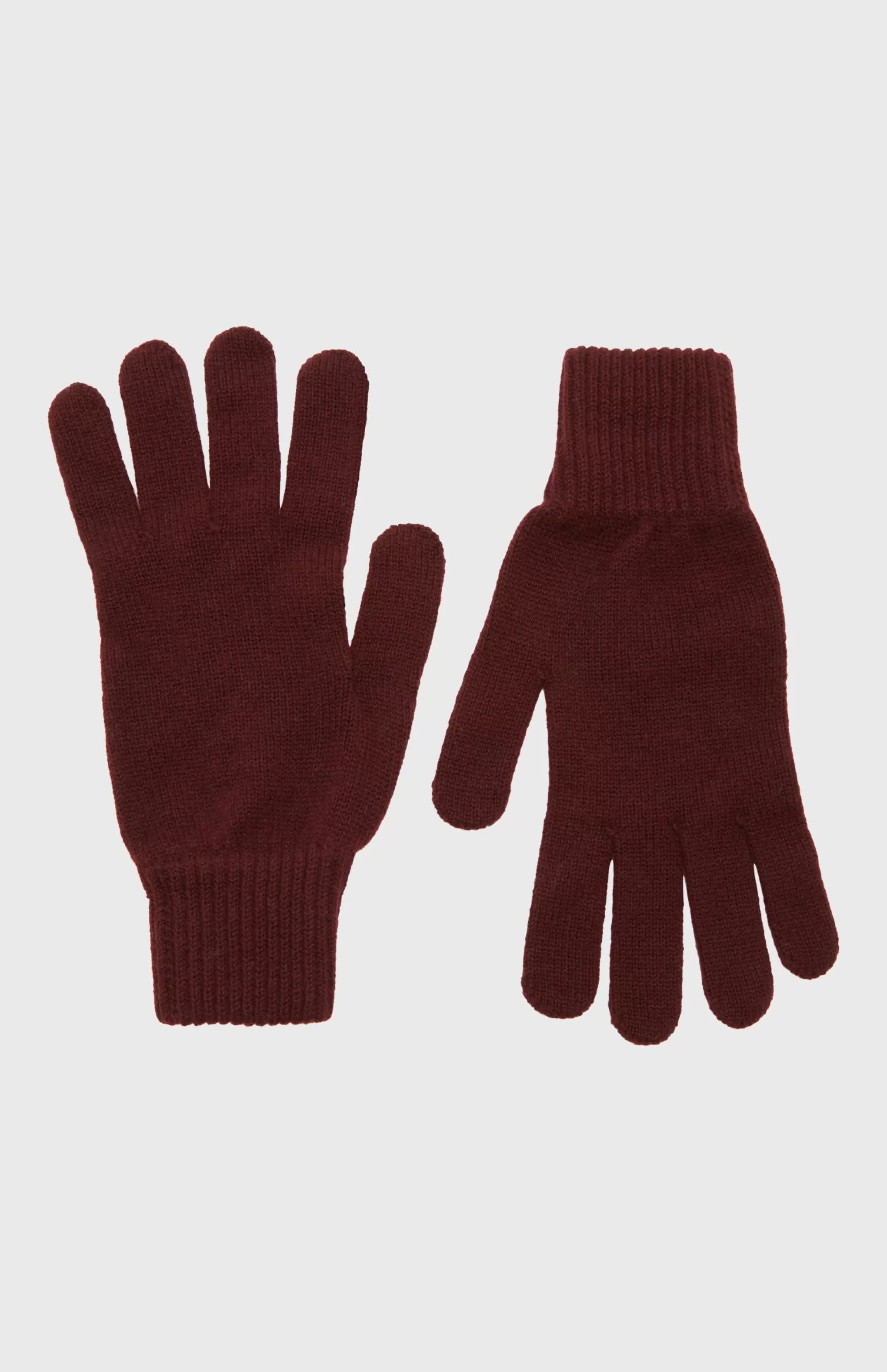 Shop Men's Cashmere Contrast Cuff Gloves In Dark Claret Men Gloves