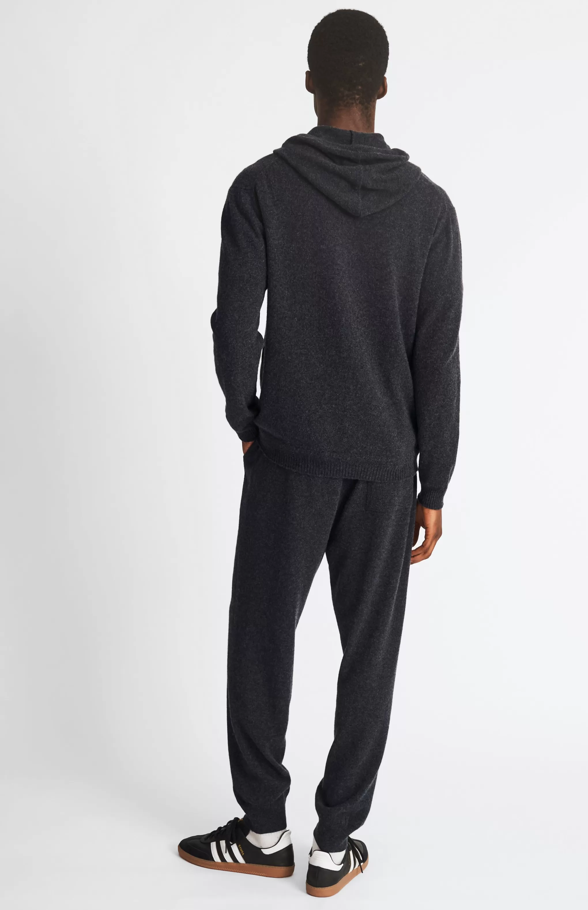 Clearance Men's Knitted Merino Cashmere Joggers In Charcoal Men Loungewear