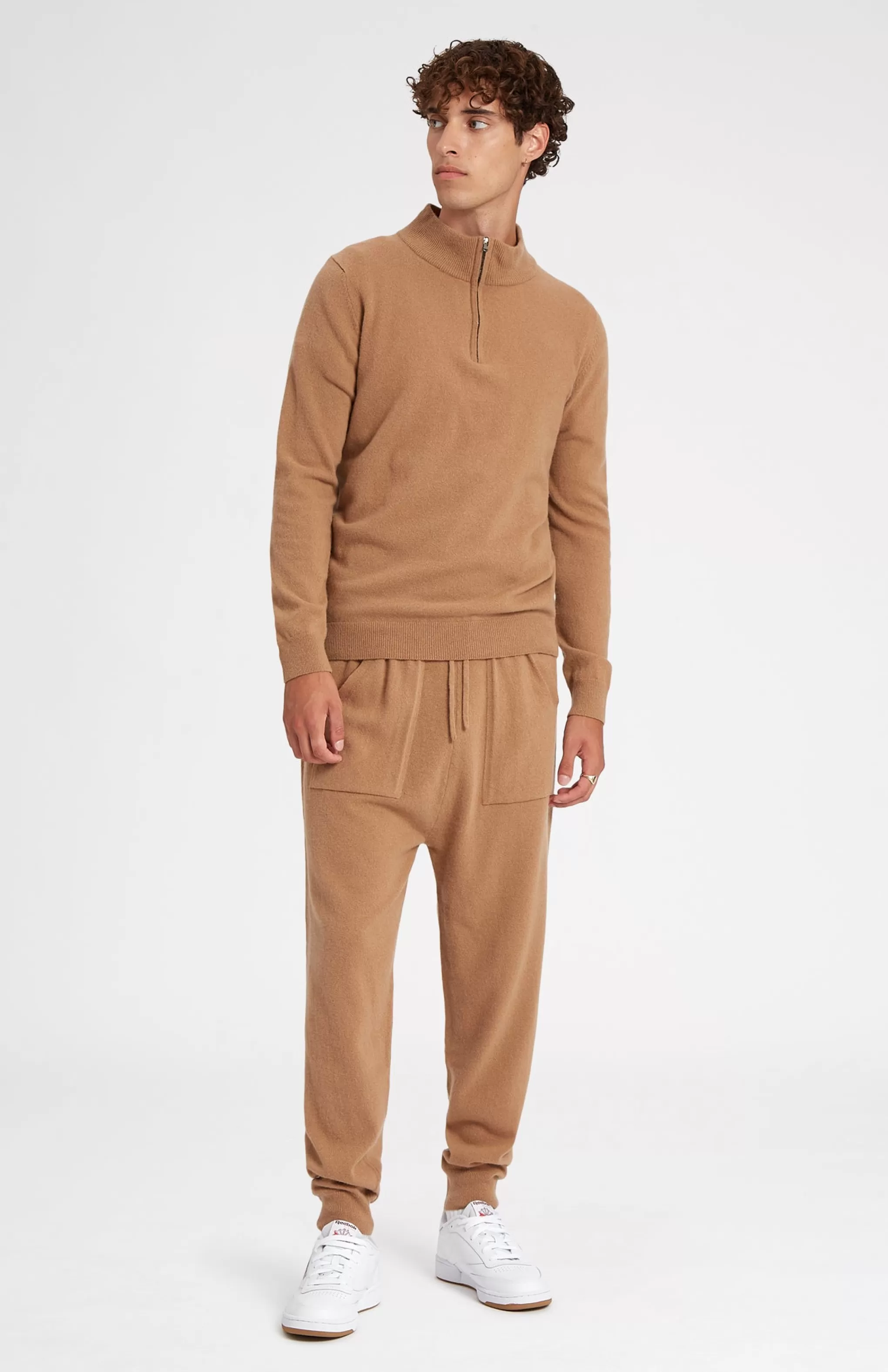 Clearance Men's Knitted Merino Cashmere Joggers In Vicuna Men Loungewear