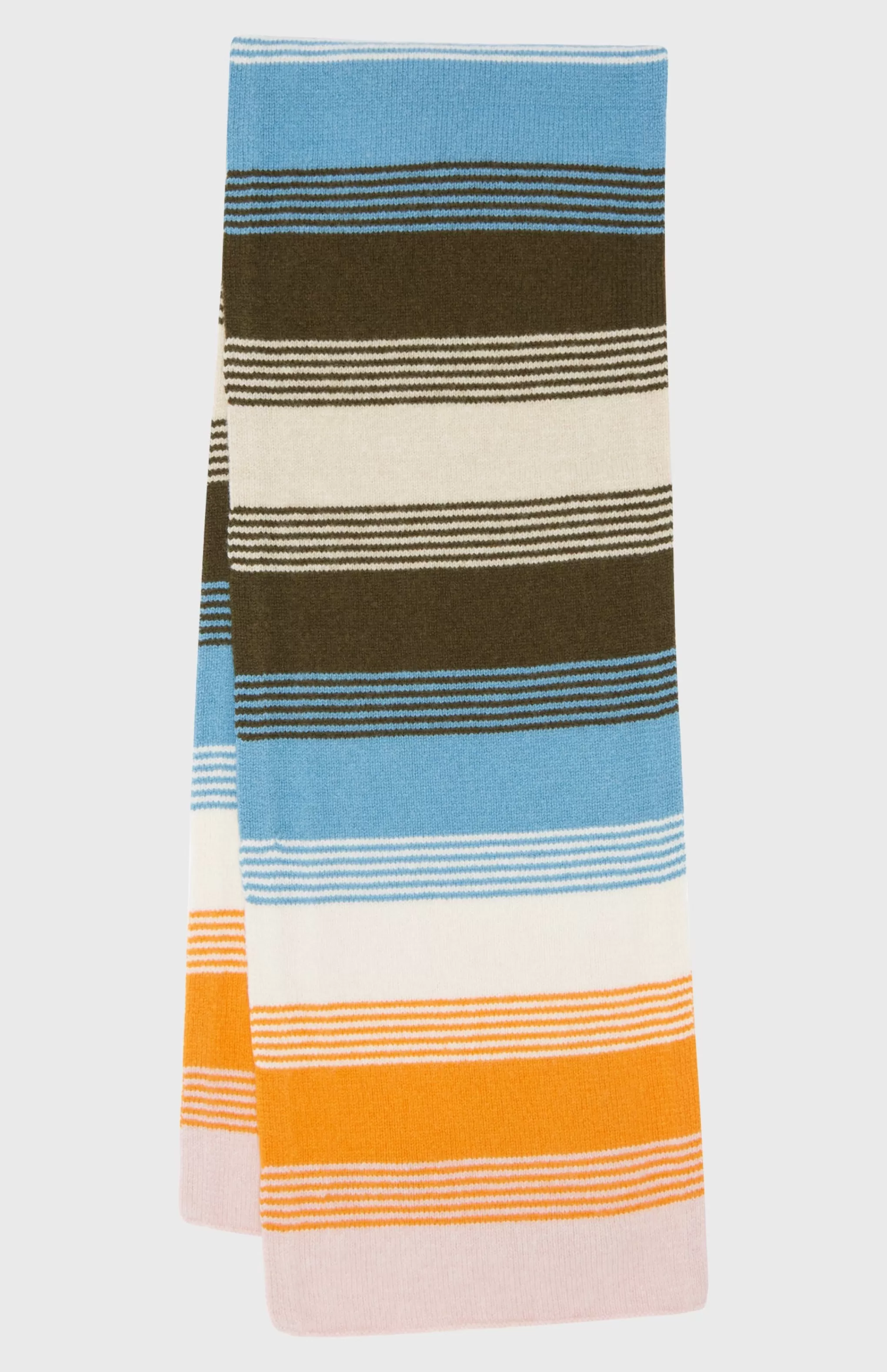 Hot Multicoloured Brushed Lambwool Scarf With Allover Stripes Men/Women Scarves