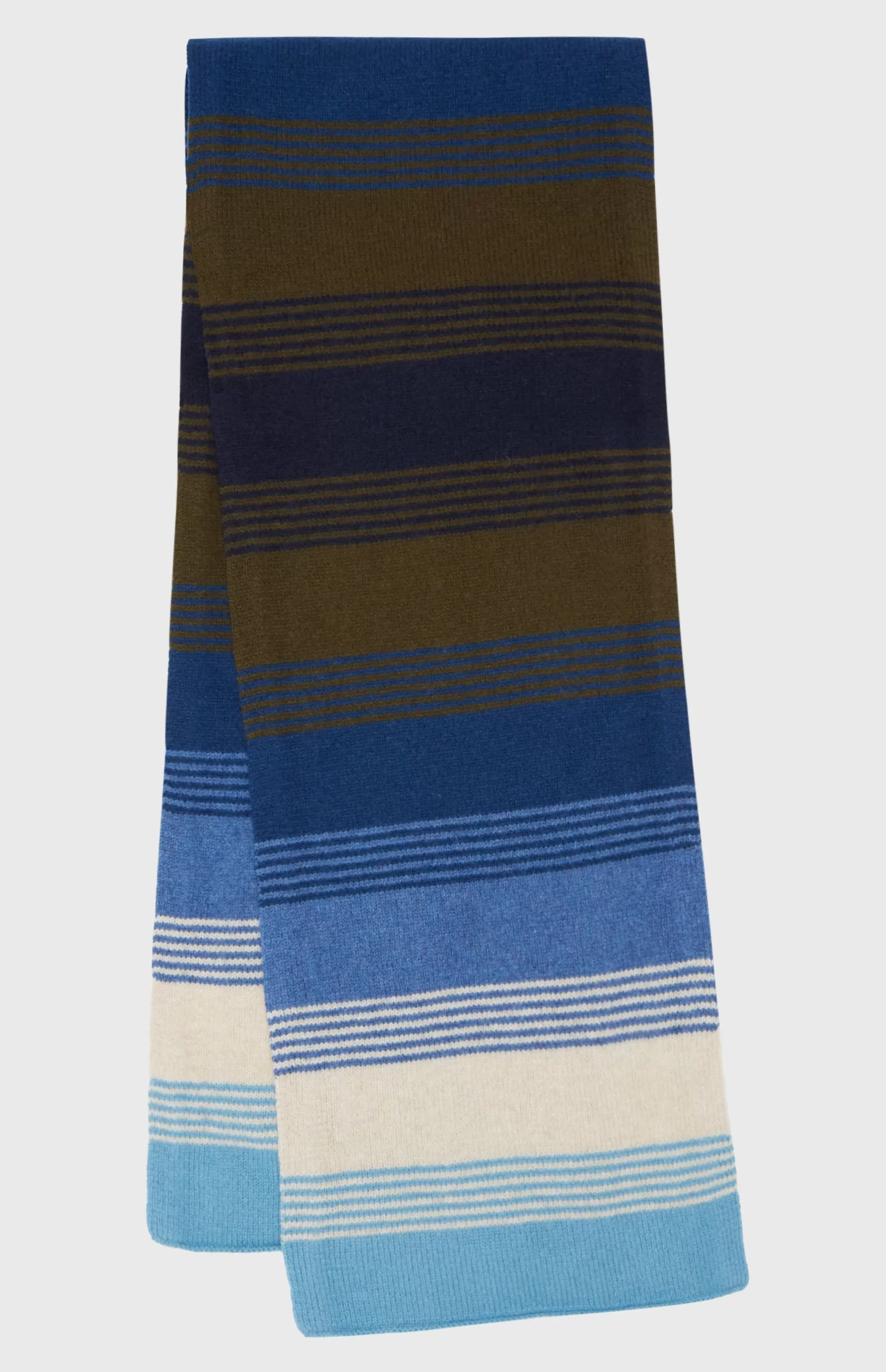 Clearance Multicoloured Brushed Lambwool Scarf With Allover Stripes Men Gifts for Men