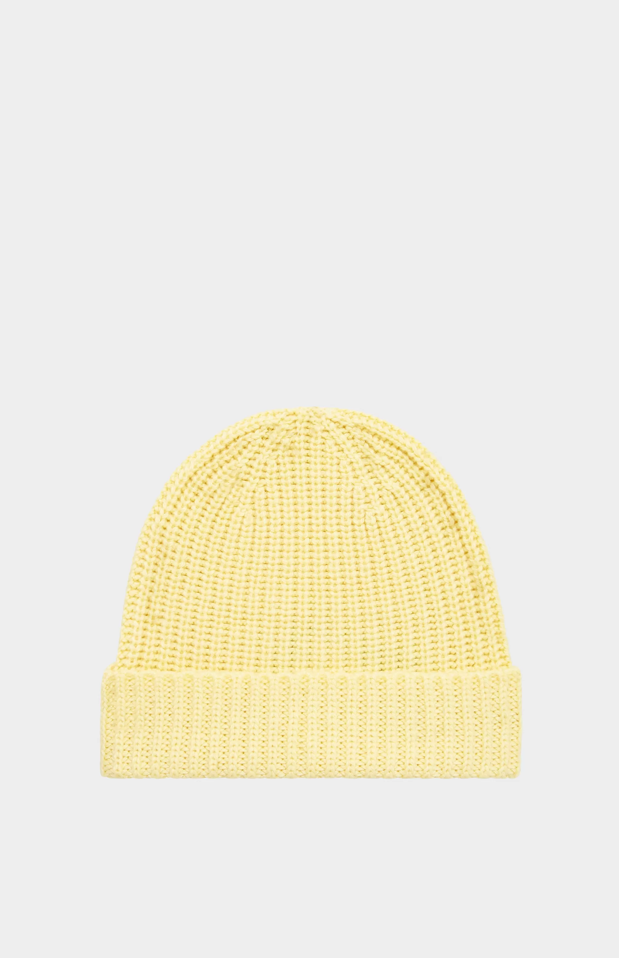Best Sale Ribbed Cashmere Beanie In Yellow Men Conscious Collection