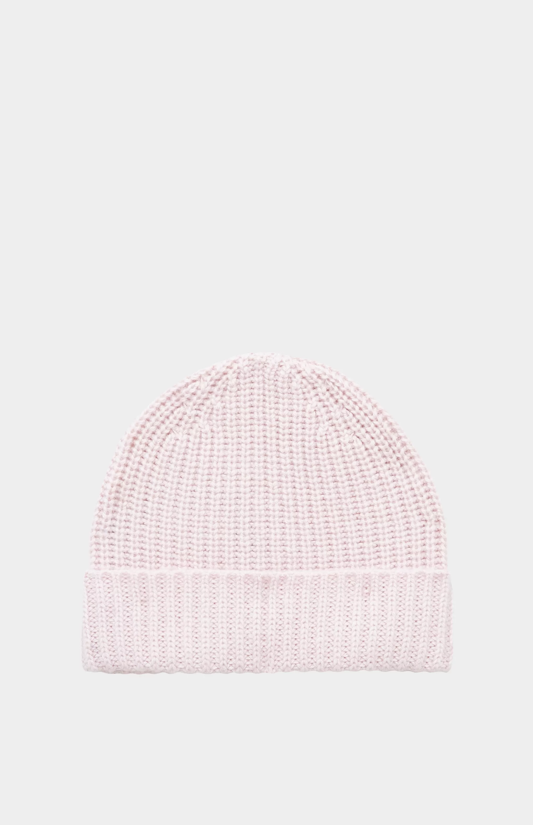Best Sale Ribbed Cosy Cashmere Beanie In Powder Pink Men Made in Scotland