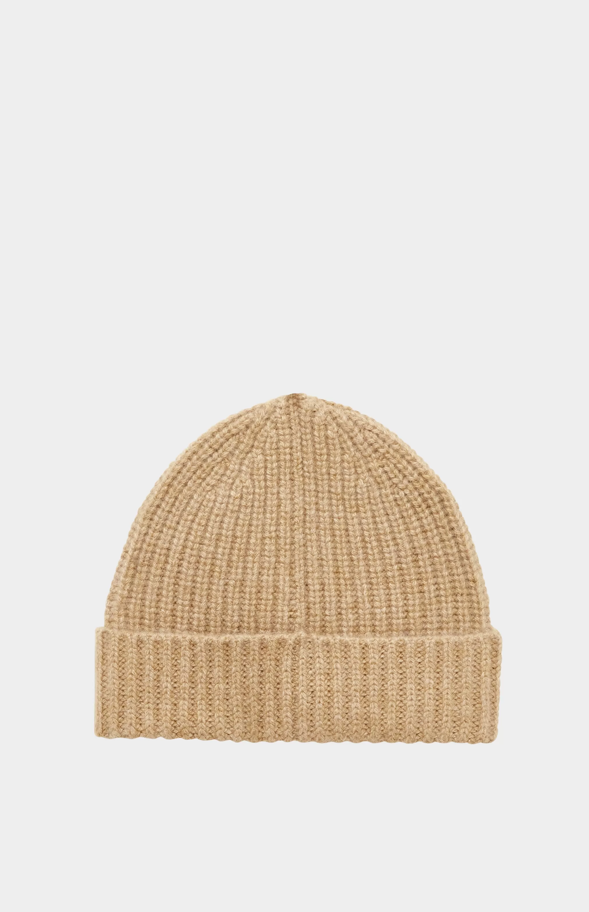 Cheap Ribbed Cosy Cashmere Beanie In Sand Men/Women Hats