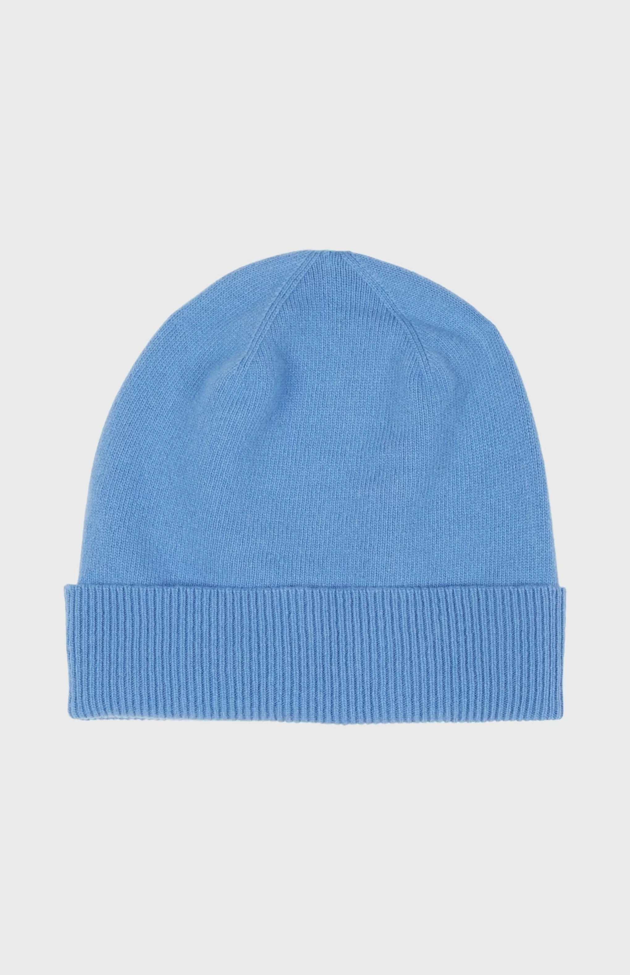 Clearance Ribbed Wool Cashmere Blend Beanie In Light Blue Men Hats