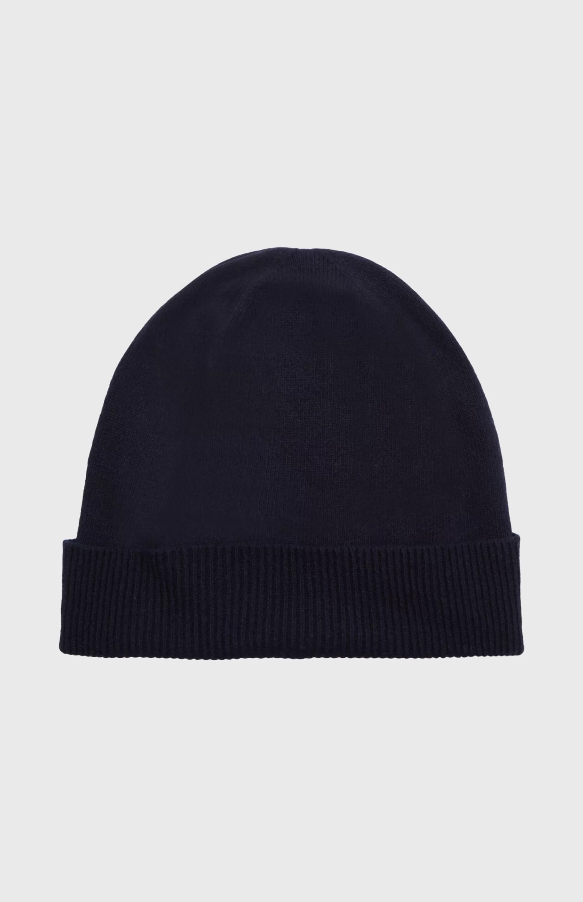New Ribbed Wool Cashmere Blend Beanie In Navy Men Gifts for Men