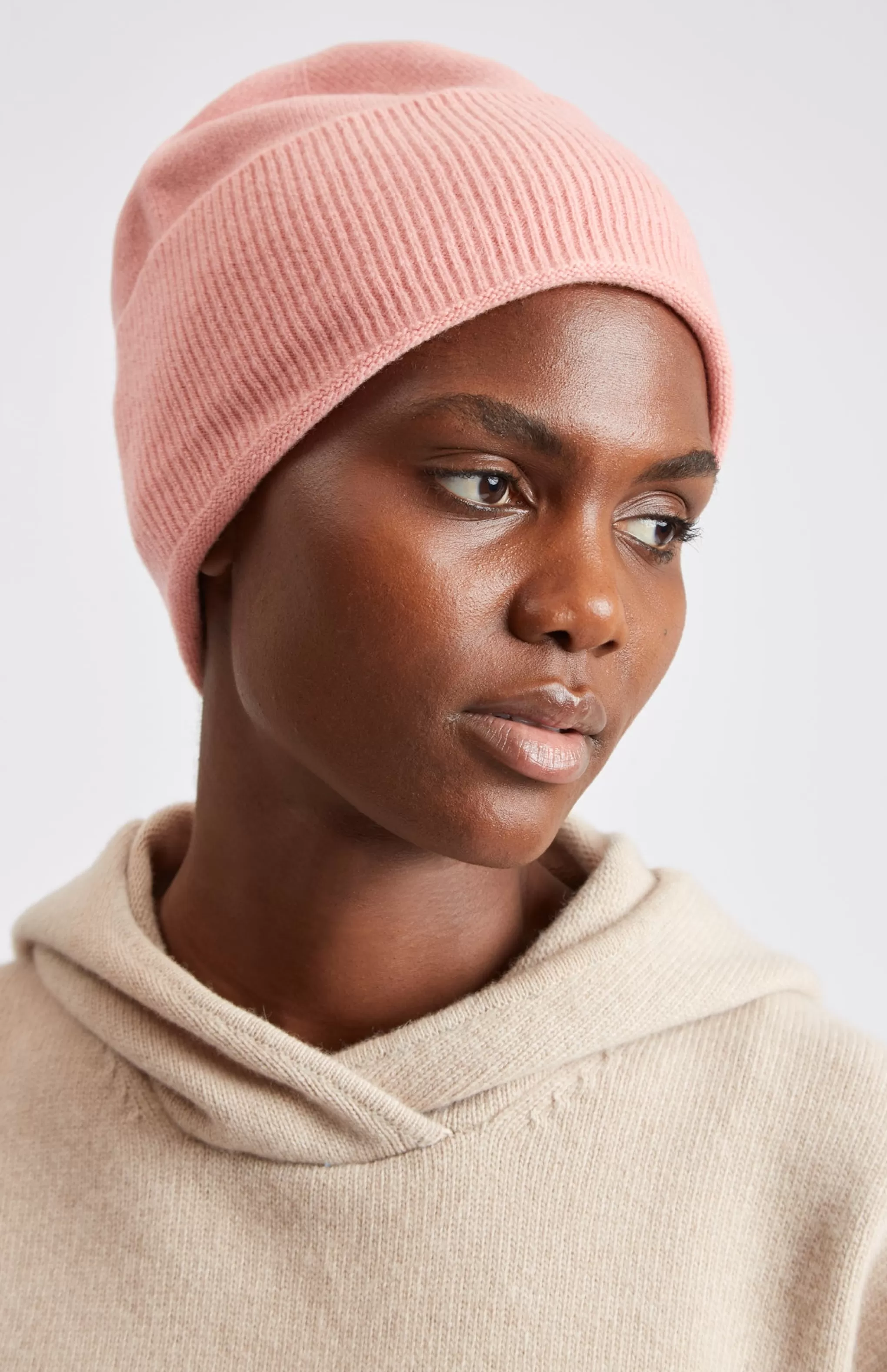 Best Sale Ribbed Wool Cashmere Blend Beanie In Pink Men/Women Conscious Collection