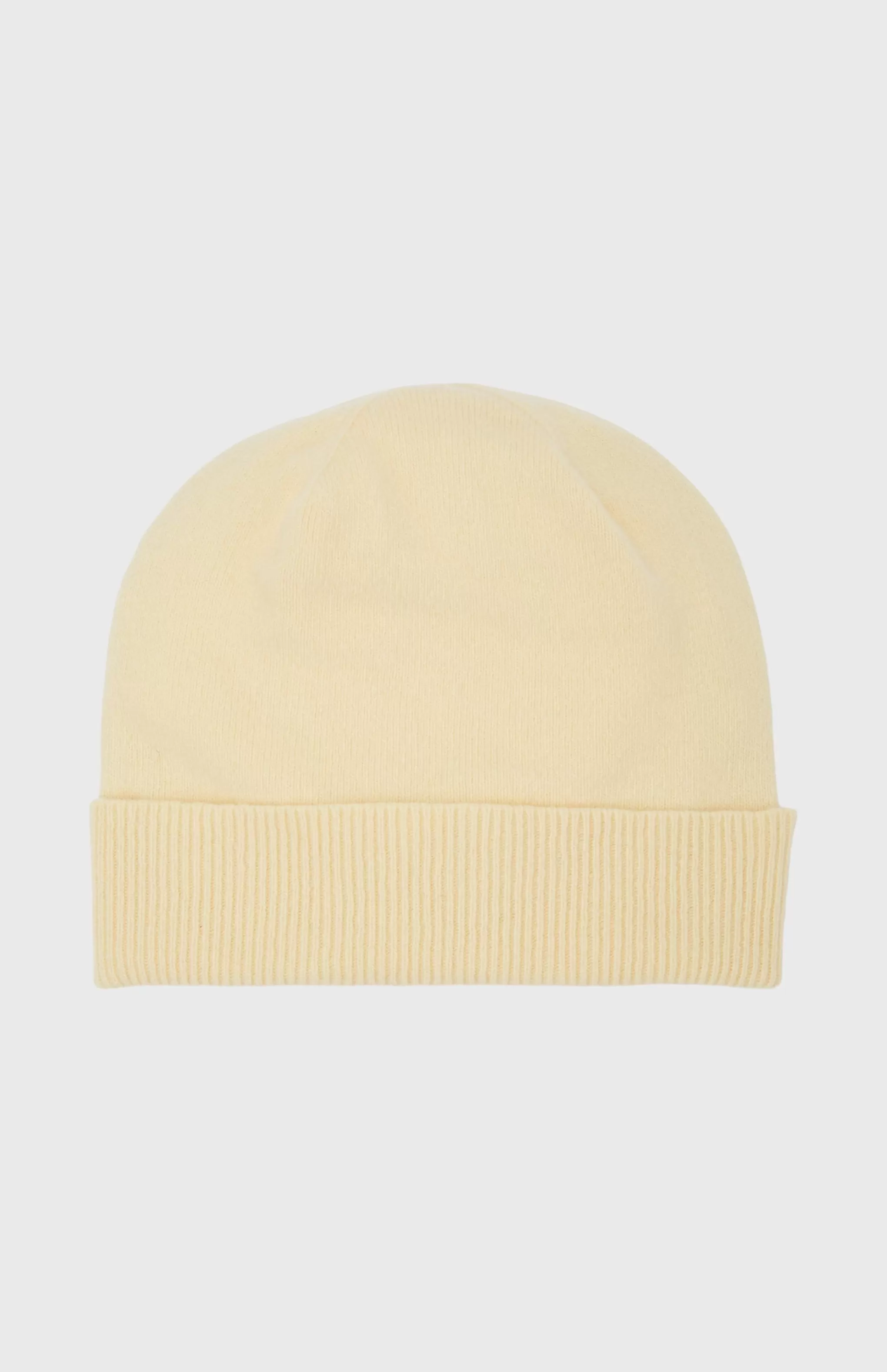 Hot Ribbed Wool Cashmere Blend Beanie In Yellow Men/Women Hats