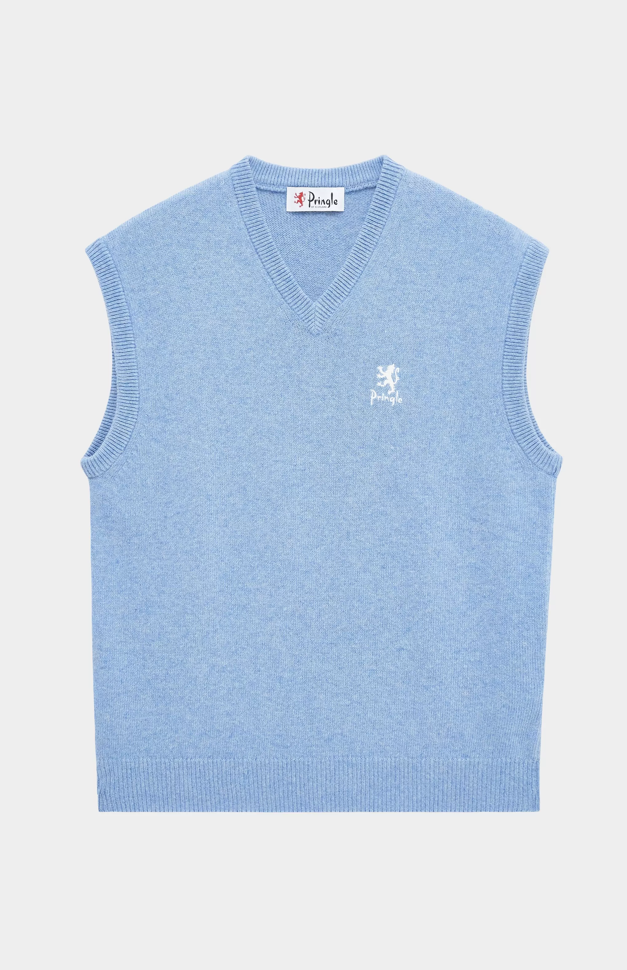 Store Unisex Archive Lambswool Blend Vest In Carolina Blue Men Pringle Heritage Unisex Collections