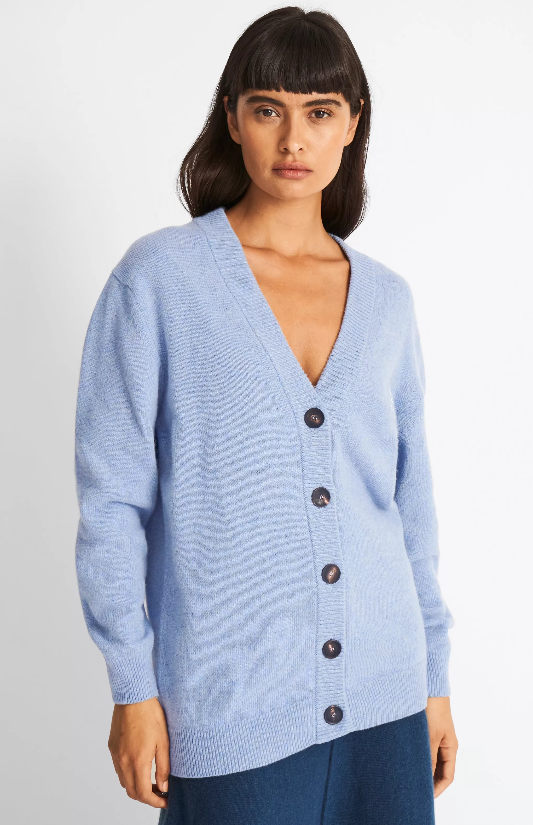 Clearance Women's Archive Lambswool Blend Cardigan In Carolina Blue Men/Women Medium Weight Knits